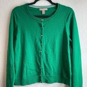 Banana Republic Kelly Green Merino Wool Cardigan